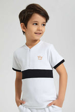 تنزيل الصورة على معرض الصور، Redtag-White-Henley-And-Short-Set-Sets-Boys-2 to 8 Years
