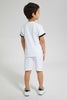 Redtag-White-Henley-And-Short-Set-Sets-Boys-2 to 8 Years