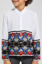 Load image into Gallery viewer, Redtag-White-Scarf-PrinT-Shirt-Casual-Shirts-Boys-2 to 8 Years
