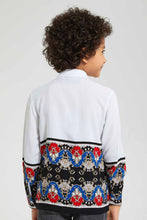 Load image into Gallery viewer, Redtag-White-Scarf-PrinT-Shirt-Casual-Shirts-Boys-2 to 8 Years
