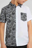 Redtag-White-Zebra-Print-Short-Sleeve-Shirt-Casual-Shirts-Boys-2 to 8 Years