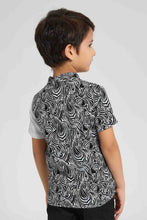 Load image into Gallery viewer, Redtag-White-Zebra-Print-Short-Sleeve-Shirt-Casual-Shirts-Boys-2 to 8 Years
