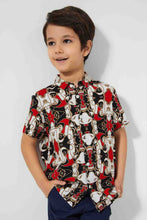 Load image into Gallery viewer, Redtag-Red-Short-Sleeve-Brocade-Shirt-Casual-Shirts-Boys-2 to 8 Years
