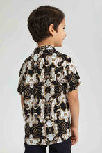 Load image into Gallery viewer, Redtag-Black-Short-Sleeve-Brocade-Shirt-Casual-Shirts-Boys-2 to 8 Years
