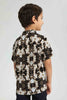 Redtag-Black-Short-Sleeve-Brocade-Shirt-Casual-Shirts-Boys-2 to 8 Years