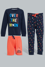 Load image into Gallery viewer, Redtag-Navy-And-Red-3-Pack-Pyjama-Set-Set-Pyjama-Sets-Infant-Boys-3 to 24 Months
