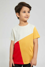 Load image into Gallery viewer, Redtag-Red-Vertical-Cut-And-Sew-T-Shirt-All-Over-Prints-Boys-2 to 8 Years
