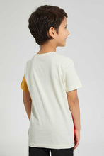Load image into Gallery viewer, Redtag-Red-Vertical-Cut-And-Sew-T-Shirt-All-Over-Prints-Boys-2 to 8 Years
