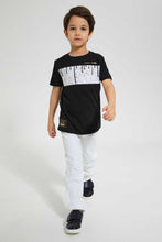 Load image into Gallery viewer, Redtag-Black-Splat-Print-T-Shirt-Graphic-Prints-Boys-2 to 8 Years
