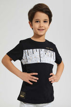 Load image into Gallery viewer, Redtag-Black-Splat-Print-T-Shirt-Graphic-Prints-Boys-2 to 8 Years
