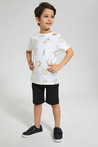 Redtag-White-Tiger-All-Over-Print-T-Shirt-All-Over-Prints-Boys-2 to 8 Years