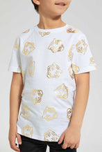 Load image into Gallery viewer, Redtag-White-Tiger-All-Over-Print-T-Shirt-All-Over-Prints-Boys-2 to 8 Years
