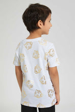 Load image into Gallery viewer, Redtag-White-Tiger-All-Over-Print-T-Shirt-All-Over-Prints-Boys-2 to 8 Years
