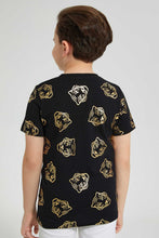 Load image into Gallery viewer, Redtag-Black-Tiger-All-Over-Print-T-Shirt-All-Over-Prints-Boys-2 to 8 Years
