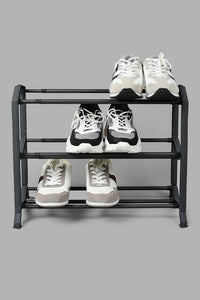 Grey 3 Tier Extendable Shoe Rack