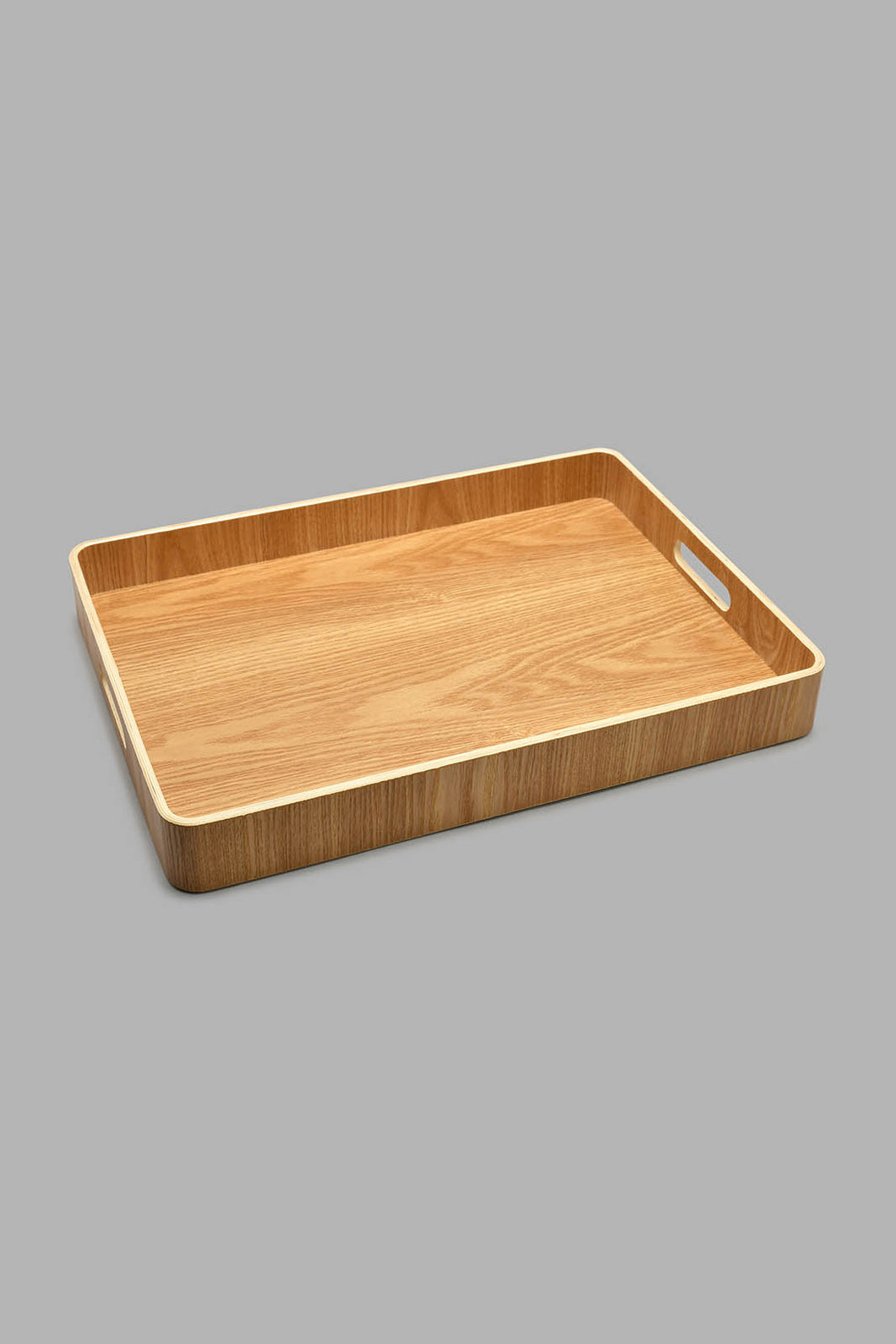 Redtag-Brown-Wooden-Rectangle-Tray-(Large)-Trays-Home-Dining-