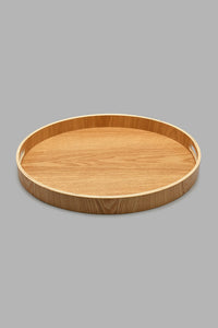 Redtag-Brown-Wooden-Oval-Tray-Trays-Home-Dining-