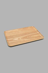 Redtag-Brown-Wooden-Rectangle-Tray-(Medium)-Trays-Home-Dining-