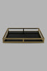 Redtag-Gold-Rectangle-Tray-With-Black-Glass-Trays-Home-Dining-