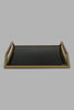 Redtag-Gold-Square-Tray-With-Black-Glass-Trays-Home-Dining-