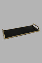 Load image into Gallery viewer, Redtag-Gold-Rectangle-Tray-With-Black-Glass-Trays-Home-Dining-
