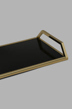 Load image into Gallery viewer, Redtag-Gold-Rectangle-Tray-With-Black-Glass-Trays-Home-Dining-
