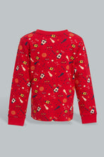 Load image into Gallery viewer, Redtag-White-And-Red-Space-4-Pack-Long-Pyjama-Set-Set-Pyjama-Sets-Infant-Boys-3 to 24 Months

