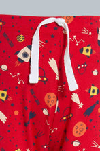Load image into Gallery viewer, Redtag-White-And-Red-Space-4-Pack-Long-Pyjama-Set-Set-Pyjama-Sets-Infant-Boys-3 to 24 Months
