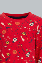 Load image into Gallery viewer, Redtag-White-And-Red-Space-4-Pack-Long-Pyjama-Set-Set-Pyjama-Sets-Infant-Boys-3 to 24 Months
