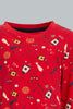 Redtag-White-And-Red-Space-4-Pack-Long-Pyjama-Set-Set-Pyjama-Sets-Infant-Boys-3 to 24 Months