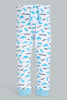 Redtag-White-And-Blue-Dino-4-Pack-Long-Pyjama-Set-Set-Pyjama-Sets-Infant-Boys-3 to 24 Months