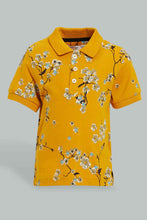 Load image into Gallery viewer, Redtag-Mustard-Safari-Animal-Print-Short-Sleeve-Polo-Colour:Mustard,-Filter:Infant-Boys-(3-to-24-Mths),-Infant-Boys-T-Shirts,-New-In,-New-In-INB,-Non-Sale,-S22B,-Section:Kidswear-Infant-Boys-3 to 24 Months
