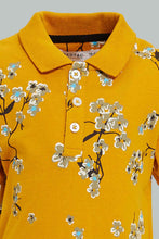 Load image into Gallery viewer, Redtag-Mustard-Safari-Animal-Print-Short-Sleeve-Polo-Colour:Mustard,-Filter:Infant-Boys-(3-to-24-Mths),-Infant-Boys-T-Shirts,-New-In,-New-In-INB,-Non-Sale,-S22B,-Section:Kidswear-Infant-Boys-3 to 24 Months
