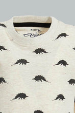 Load image into Gallery viewer, Redtag-Oatmarl-Dino-Printed-Short-Slv-T-Shirt-Colour:Ecru,-Filter:Infant-Boys-(3-to-24-Mths),-Infant-Boys-T-Shirts,-New-In,-New-In-INB,-Non-Sale,-S22B,-Section:Kidswear,-TBL-Infant-Boys-3 to 24 Months
