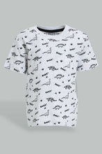 Load image into Gallery viewer, Redtag-Grey-Striped-Short-Sleeve-T-Shirt-Colour:Grey,-Filter:Infant-Boys-(3-to-24-Mths),-Infant-Boys-T-Shirts,-New-In,-New-In-INB,-Non-Sale,-S22B,-Section:Kidswear,-TBL-Infant-Boys-3 to 24 Months
