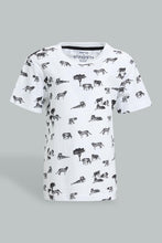 Load image into Gallery viewer, Redtag-White-Dino-Printed-Short-T-Shirt-Colour:White,-Filter:Infant-Boys-(3-to-24-Mths),-Infant-Boys-T-Shirts,-New-In,-New-In-INB,-Non-Sale,-S22B,-Section:Kidswear,-TBL-Infant-Boys-3 to 24 Months
