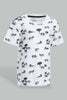 Redtag-White-Dino-Printed-Short-T-Shirt-Colour:White,-Filter:Infant-Boys-(3-to-24-Mths),-Infant-Boys-T-Shirts,-New-In,-New-In-INB,-Non-Sale,-S22B,-Section:Kidswear,-TBL-Infant-Boys-3 to 24 Months