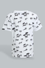 Load image into Gallery viewer, Redtag-White-Dino-Printed-Short-T-Shirt-Colour:White,-Filter:Infant-Boys-(3-to-24-Mths),-Infant-Boys-T-Shirts,-New-In,-New-In-INB,-Non-Sale,-S22B,-Section:Kidswear,-TBL-Infant-Boys-3 to 24 Months
