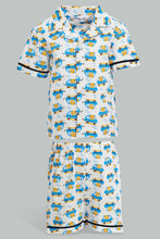 تنزيل الصورة على معرض الصور، Redtag-White-Car-Printed-Woven-Short-Pj-Set-(2-Pack)-Pyjama-Sets-Infant-Boys-3 to 24 Months
