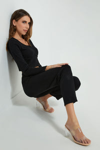 Redtag-Black-Squareneck-Pullover-Pullovers-Women's-