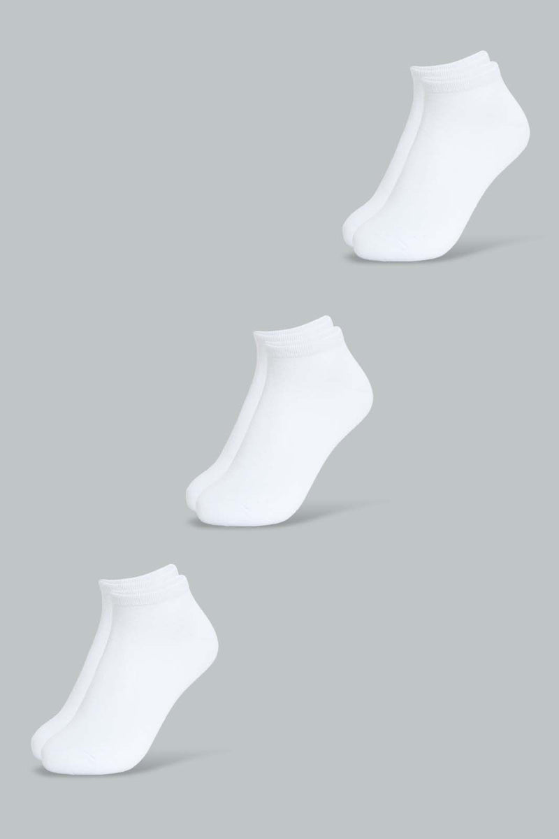 Redtag-White-3-Pack-Ankle-Length-Socks-Ankle-Length-Boys-2 to 8 Years