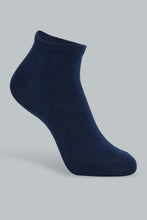 Load image into Gallery viewer, Redtag-Navy-3-Pack-Ankle-Length-Socks-Ankle-Length-Boys-2 to 8 Years
