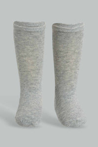 Redtag-Grey-5-Pack-Long-Length-Socks-Full-Length-Socks-Boys-2 to 8 Years