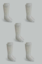 Load image into Gallery viewer, Redtag-Grey-5-Pack-Long-Length-Socks-Full-Length-Socks-Boys-2 to 8 Years
