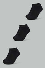 Load image into Gallery viewer, Redtag-Black-3-Pack-Ankle-Length-Socks-Ankle-Length-Boys-2 to 8 Years
