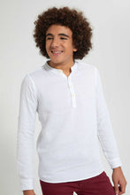 تنزيل الصورة على معرض الصور، Redtag-White-Kurta-Casual-Shirt-Casual-Shirts-Senior-Boys-9 to 14 Years

