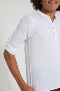 Redtag-White-Kurta-Casual-Shirt-Casual-Shirts-Senior-Boys-9 to 14 Years