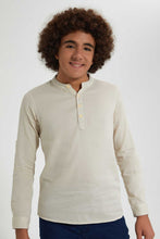 تنزيل الصورة على معرض الصور، Redtag-Beige-Kurta-Casual-Shirt-Casual-Shirts-Senior-Boys-9 to 14 Years
