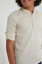 تنزيل الصورة على معرض الصور، Redtag-Beige-Kurta-Casual-Shirt-Casual-Shirts-Senior-Boys-9 to 14 Years
