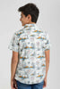 Redtag-White-Allover-Print-Shirt-With-T-Shirt-Casual-Shirts-Senior-Boys-9 to 14 Years